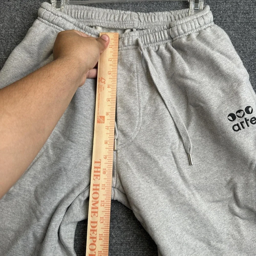Arte Sweatpants Mens M Gray French Terry Relaxed Fit Elastic Waist Logo Pants